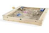 Plum quadratischer Kinder Holz Sandkasten mit Sitzbänken - 25055