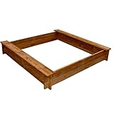 Anself Sandkasten Sandkiste Quadratisch aus Holz mit Spielplatz 120cm