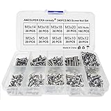 cersaty® 340Pcs M3 Schrauben Muttern Set 304 Edelstahl 9 Arten Sortiment Kit 5mm 6mm 8mm 10mm 12mm...